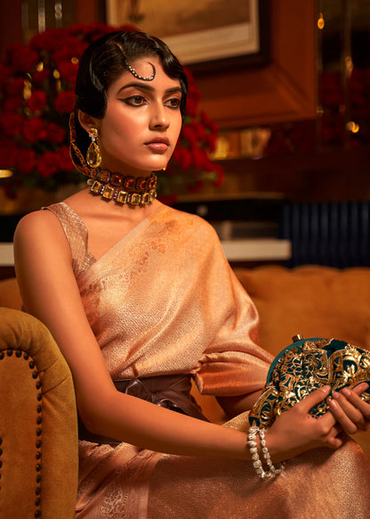 Beige color nylon satin saree with blouse price