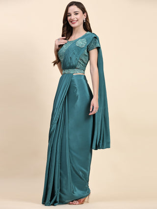 Ready-Made Pre-pleated Saris with blouse