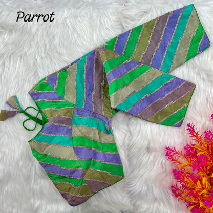 Fancy Partywear Parrot Blouse Heavy Embroidery  