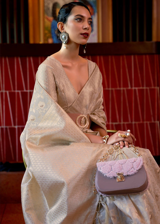 Beige Saree for Wedding
