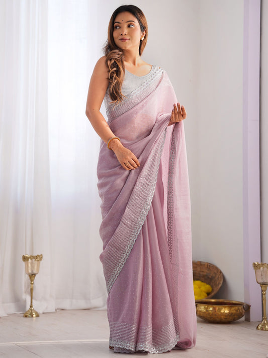 Onion color Jimmy Choo Saree online shopping
