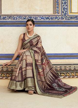 Multi Color dola viscose saree for women