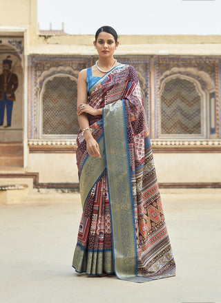 Multi color dola viscose saree images