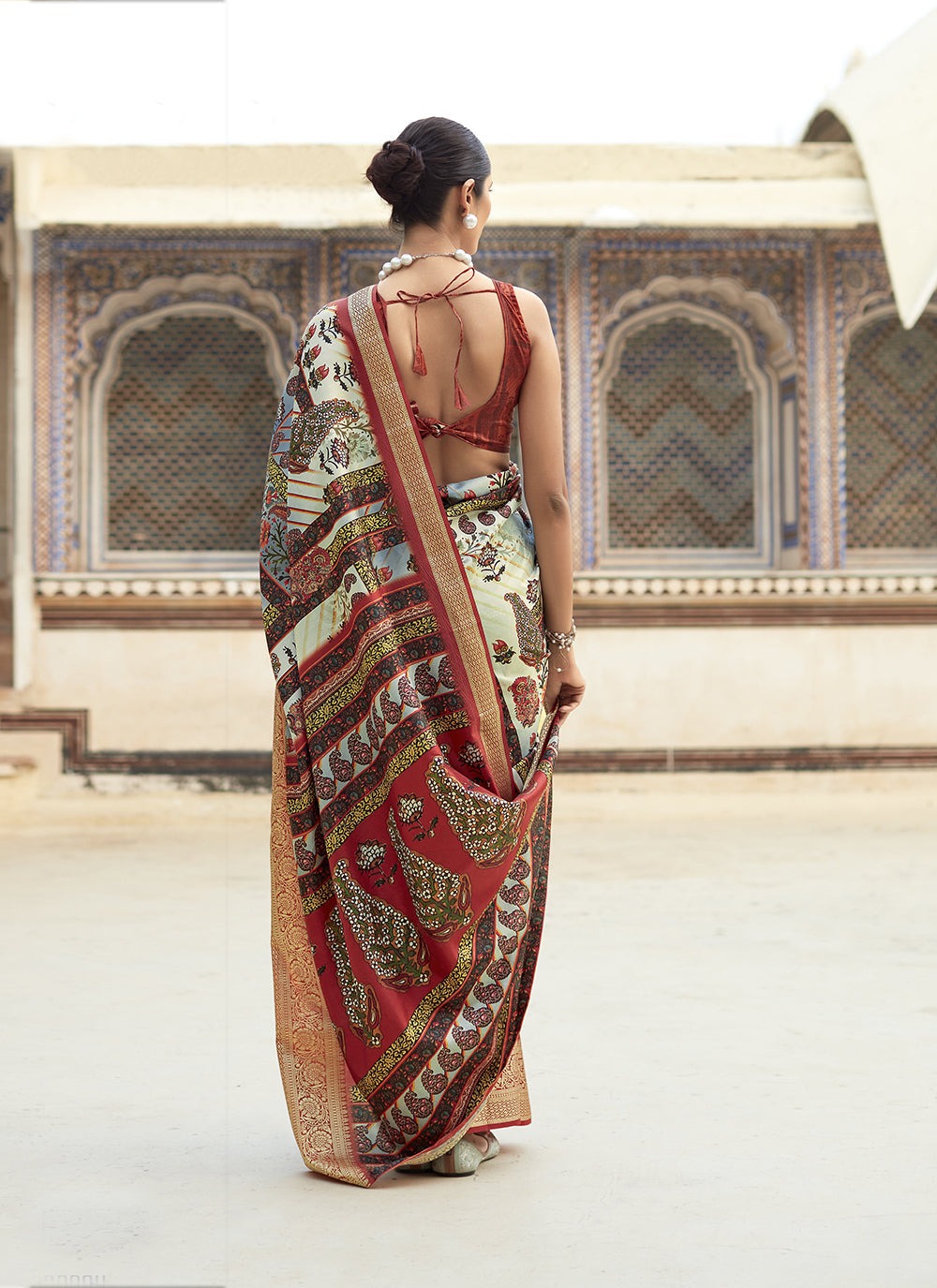 Multi color dola viscose saree for women online 

