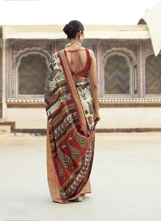 Multi color dola viscose saree for women online 
