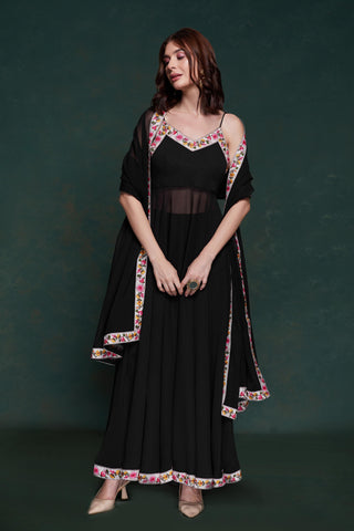 black georgette suit design