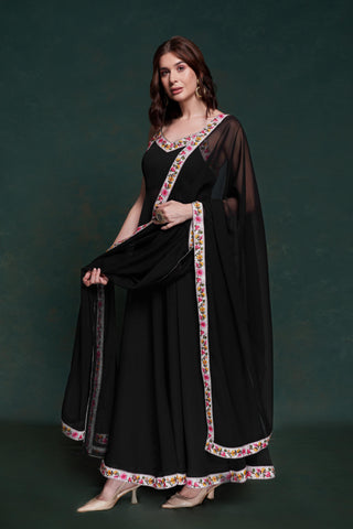 Black georgette suit design latest party wear