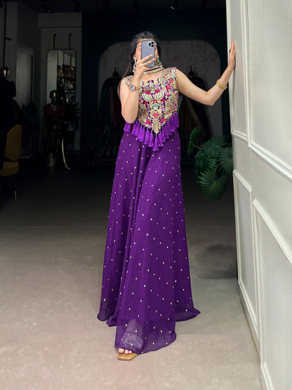 Purple color georgette salwar suit for women