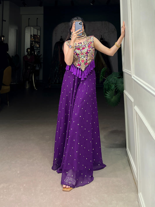 Purple color georgette salwar suit for women