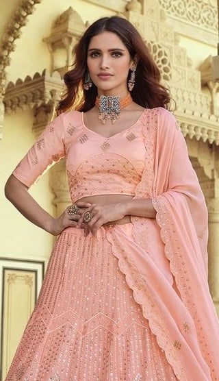 Light pink lehenga bridal