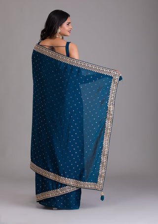 Heavy sequin saree for wedding