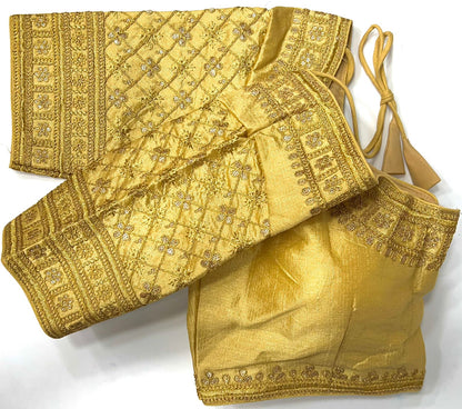 Beige color silk sequins work blouse price