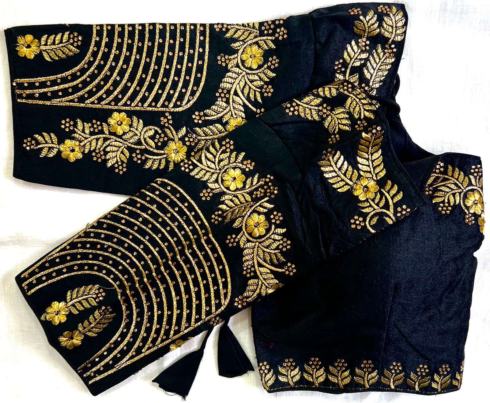 Black color phantom silk blouse for women