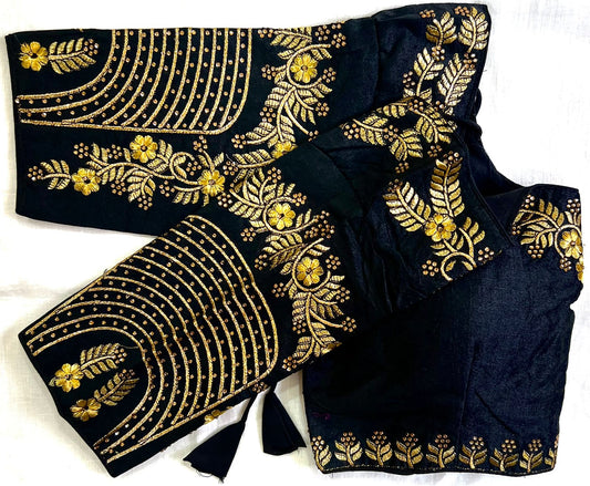 Black color phantom silk blouse for women
