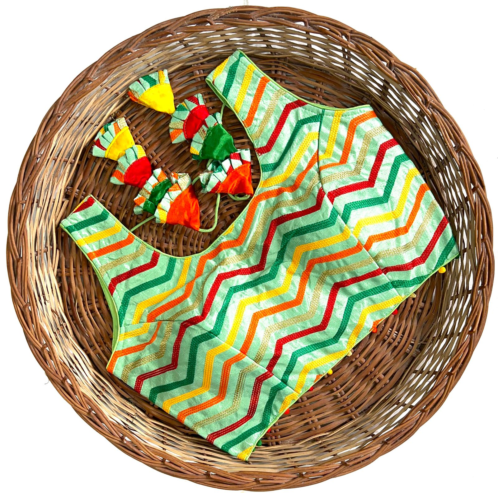 Pista color silk thread work blouse for women 