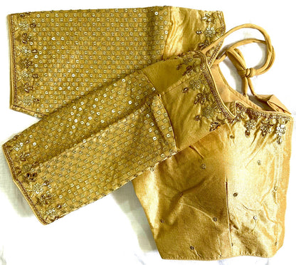 Beige color phantom silk sarees blouse online