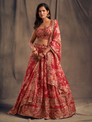 red ghagra choli for bride