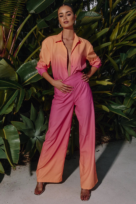 Multi color leg pant suit