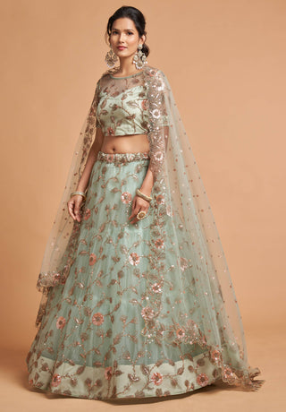 Sky Blue Lehenga for Bride