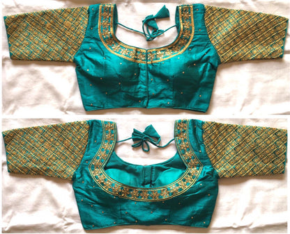 Wonderful Green Color Soft Silk Sequins Work Party Sarees Blouse