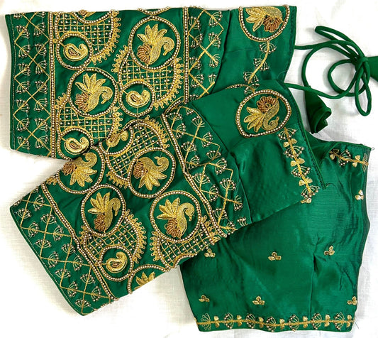 Dark Green designer Blouse online
