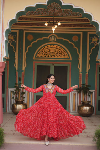 Orange patche work gown