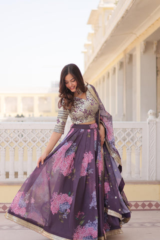 Onion color lehenga choli