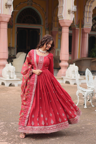 Heavy sequence work dupatta and gown