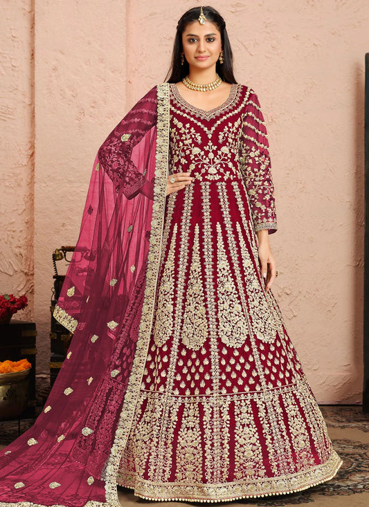 Red gown for women party wear
