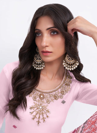 Party Wear Light pink Sharara Suit
