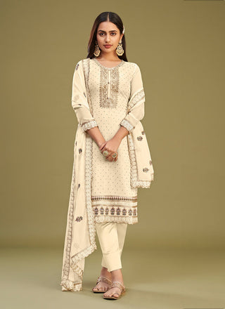 Beige color georgette salwar suit for women price
