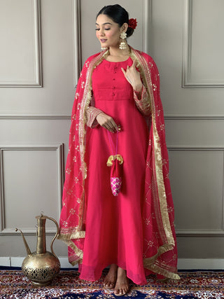 Pink colour Gown for wedding
