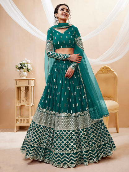 Teal Lehenga Choli