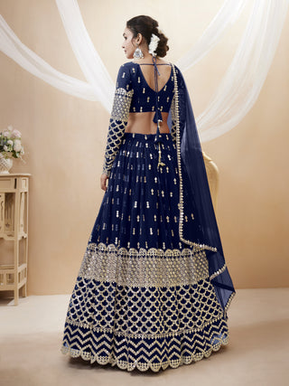 Navy Blue Lehenga for Wedding