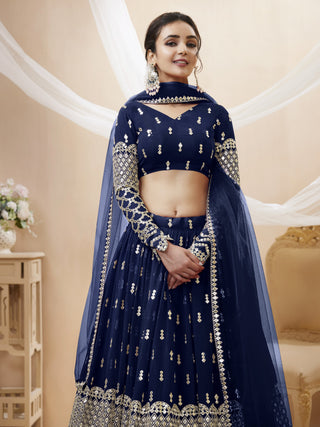 Navy Blue Lehenga Choli