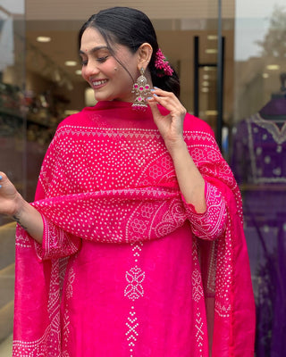 Light pink color viscose chanderi salwar suit for women
