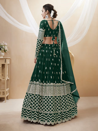 Dark Green Lehenga combination