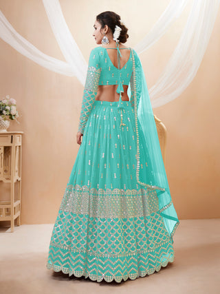 Sky Blue Lehenga for Wedding