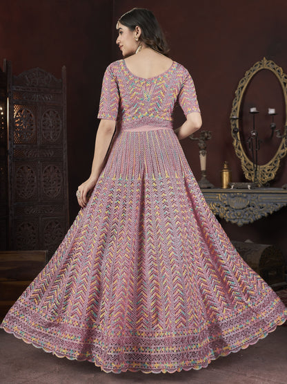 Peach colour Gown for Engagement
