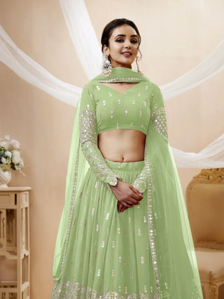 Pista Green Lehenga Choli