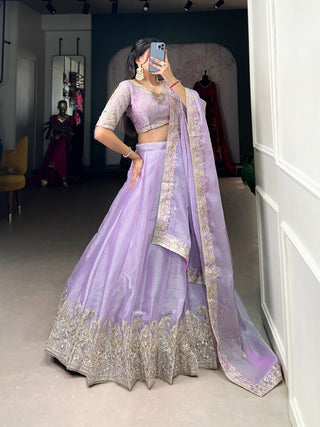 Lavender colour Lehenga for women price
