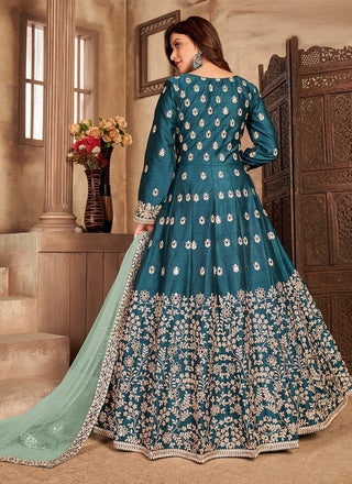 Designer Rama color wedding wear salwar suit with dupatta