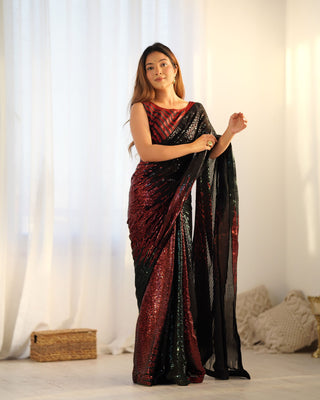 Black Georgette Saree Party Wear
