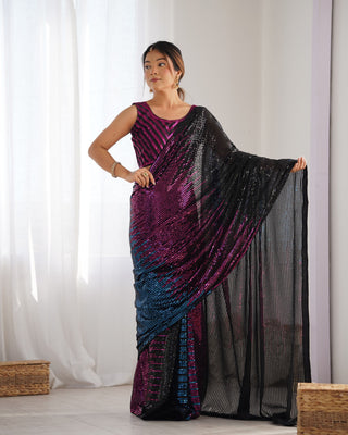 Black Georgette Saree Party Wear
