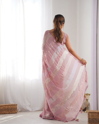 Pink Georgette Saree for wedding
