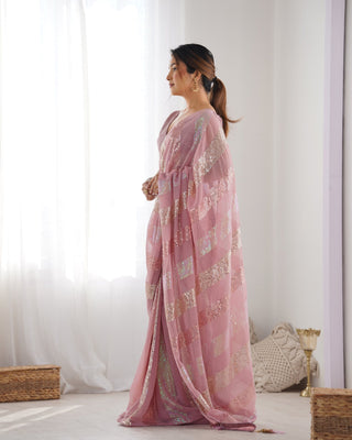 Pink Georgette Saree for women 
