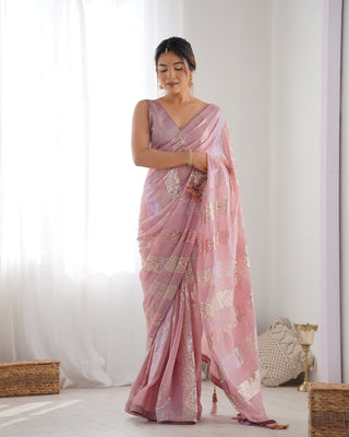 Pink Georgette sarees Party Wear
