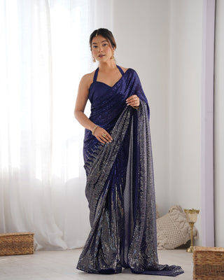 Blue color georgette saree for women