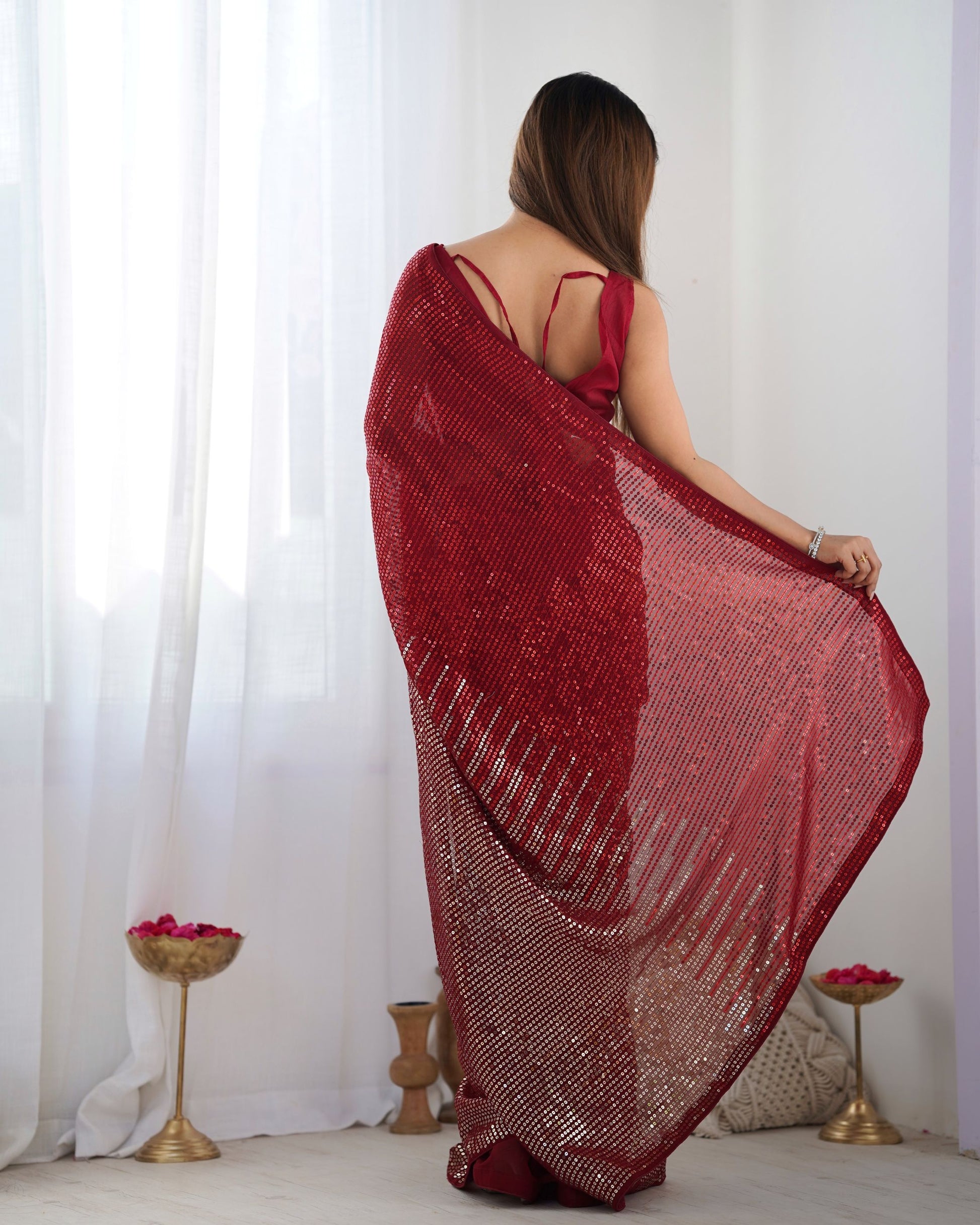 Red Georgette Saree for Wedding
