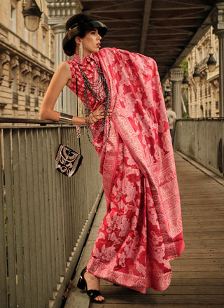 Red linen saree for women with price
